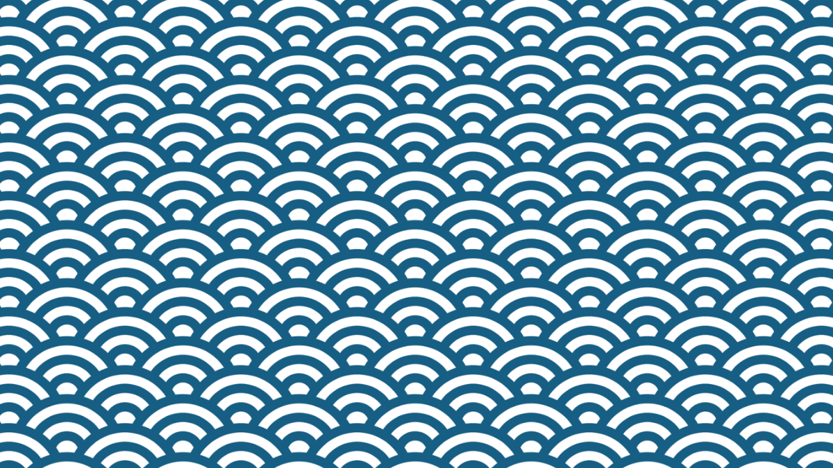 Blue and white Japanese wave pattern.