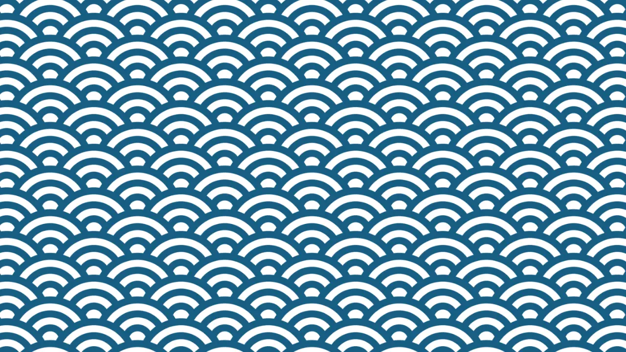 Blue and white Japanese wave pattern.