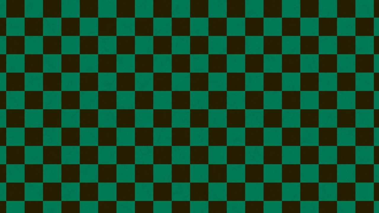 A checkerboard pattern of dark green and dark brown squares.