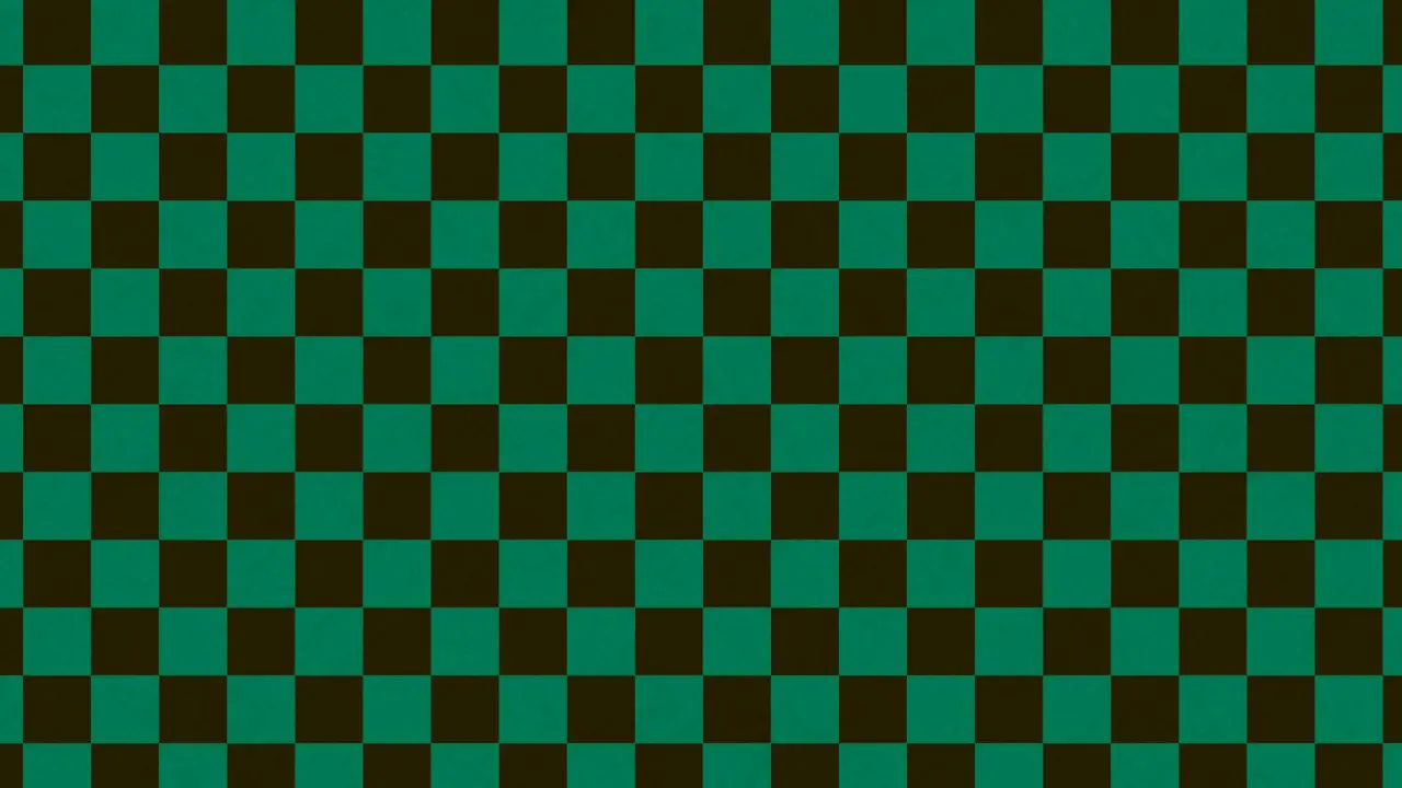 A checkerboard pattern of dark green and dark brown squares.