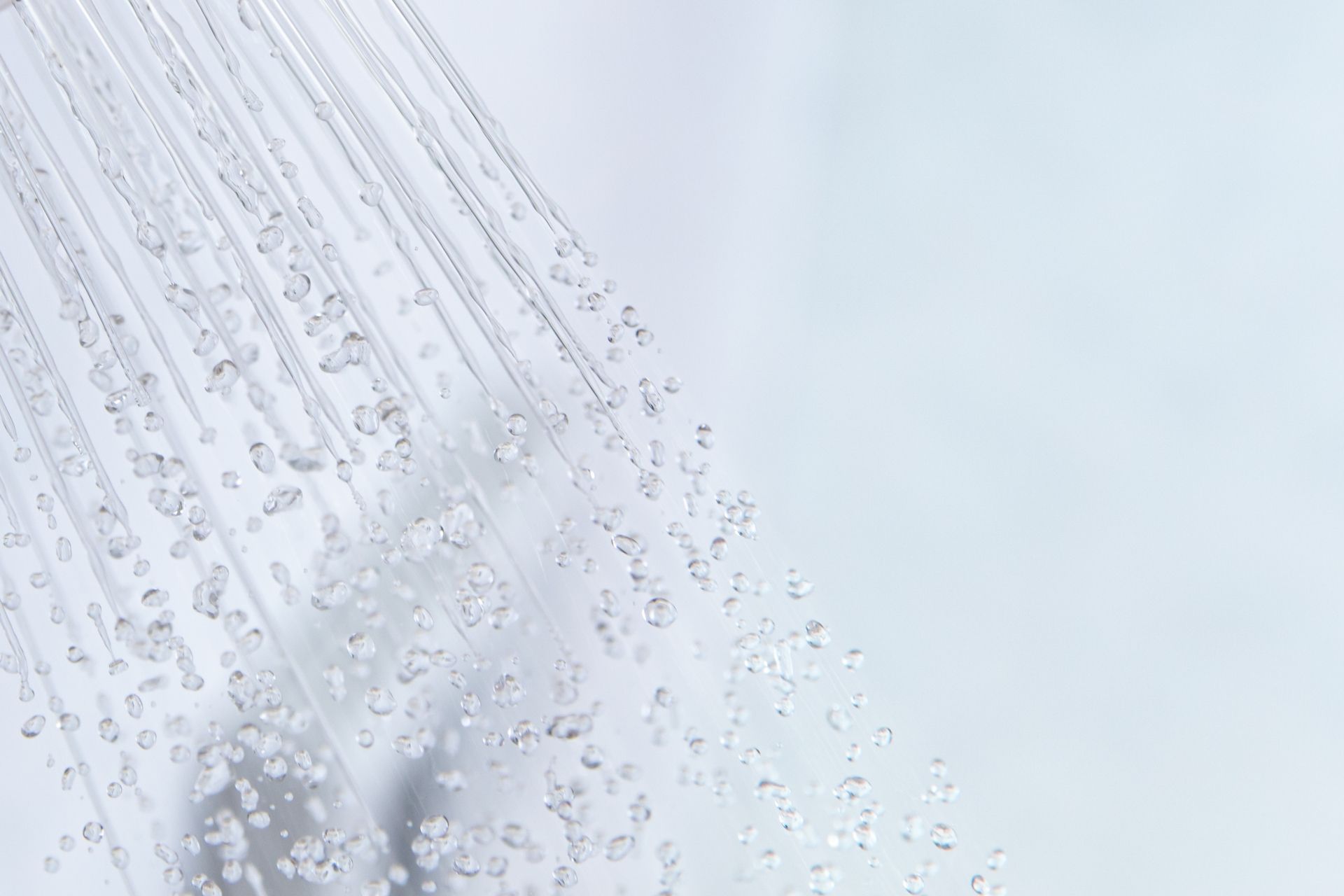 Water streaming from a shower.