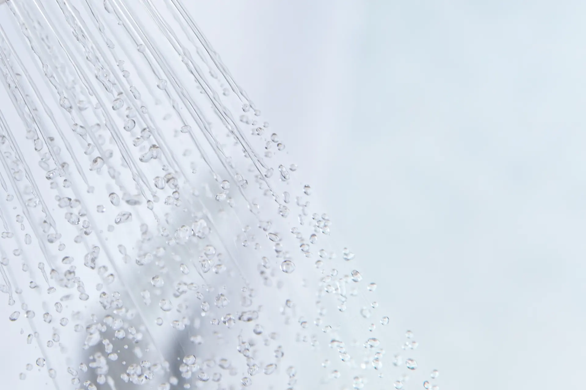 Water streaming from a shower.