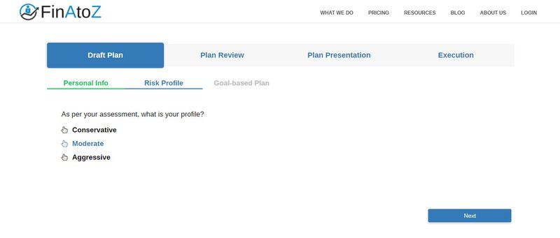 Risk Profile Screenshot
