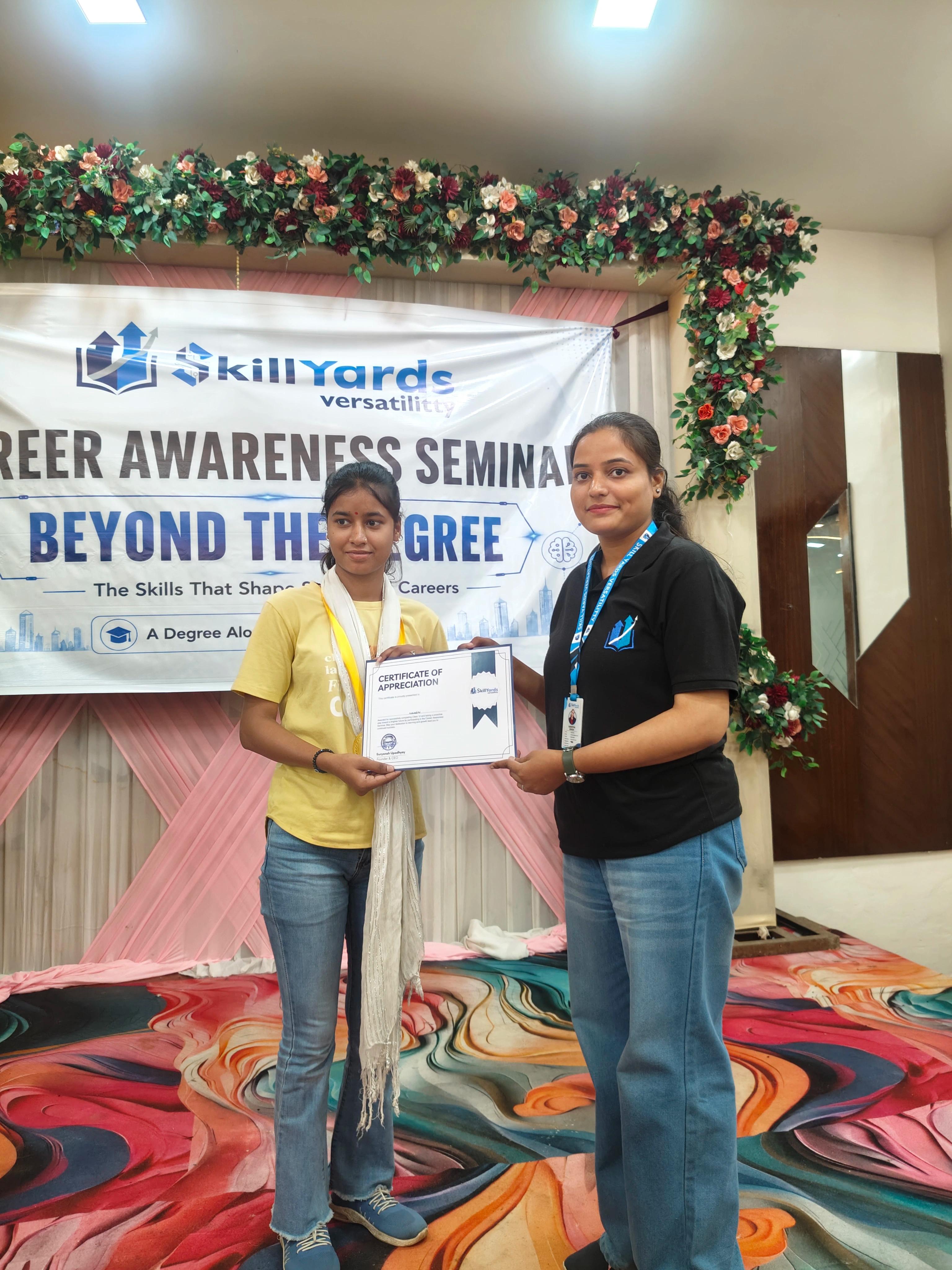 students reciving certificats