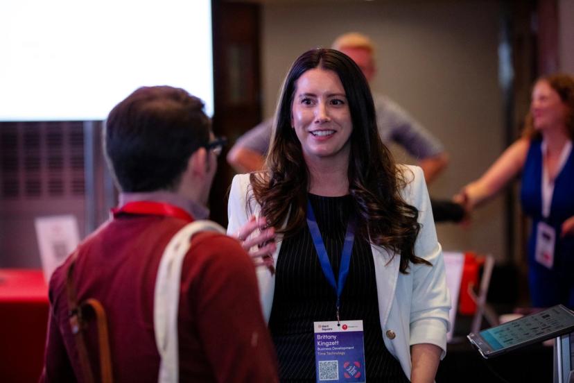 Delegates in conversation