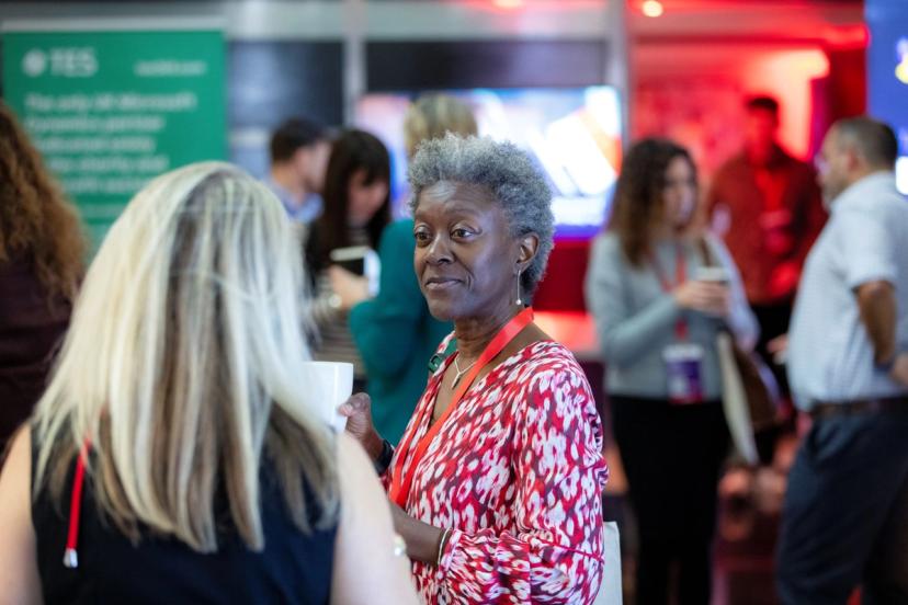 Delegates in exhibition area