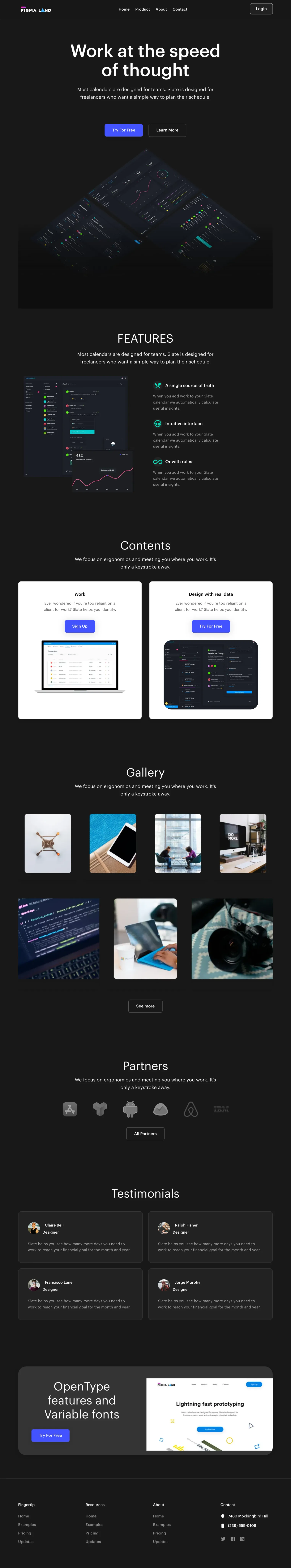 Figma Land : Slate Landing Page Hero