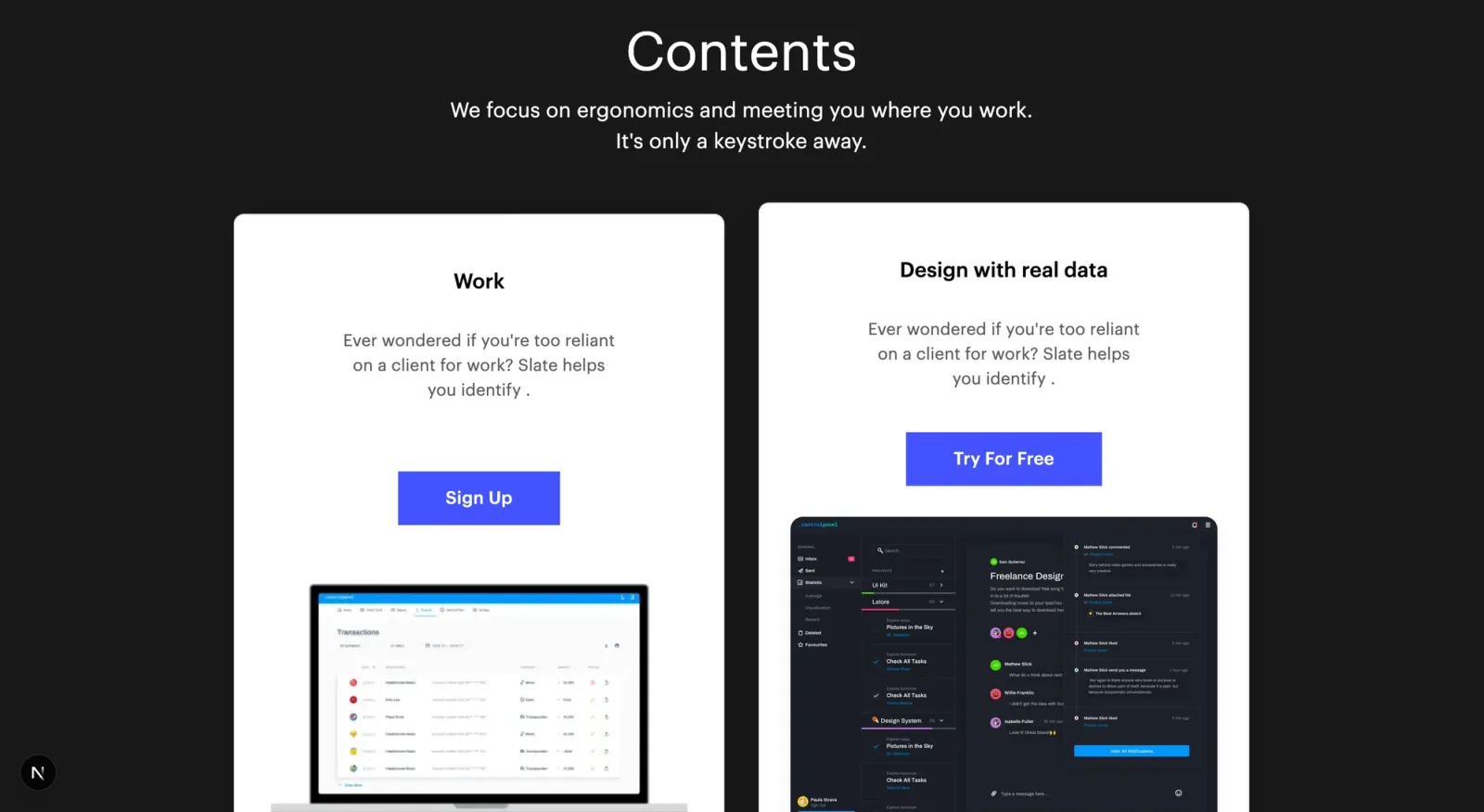 Figma Land : Slate Landing Page screenshot 3