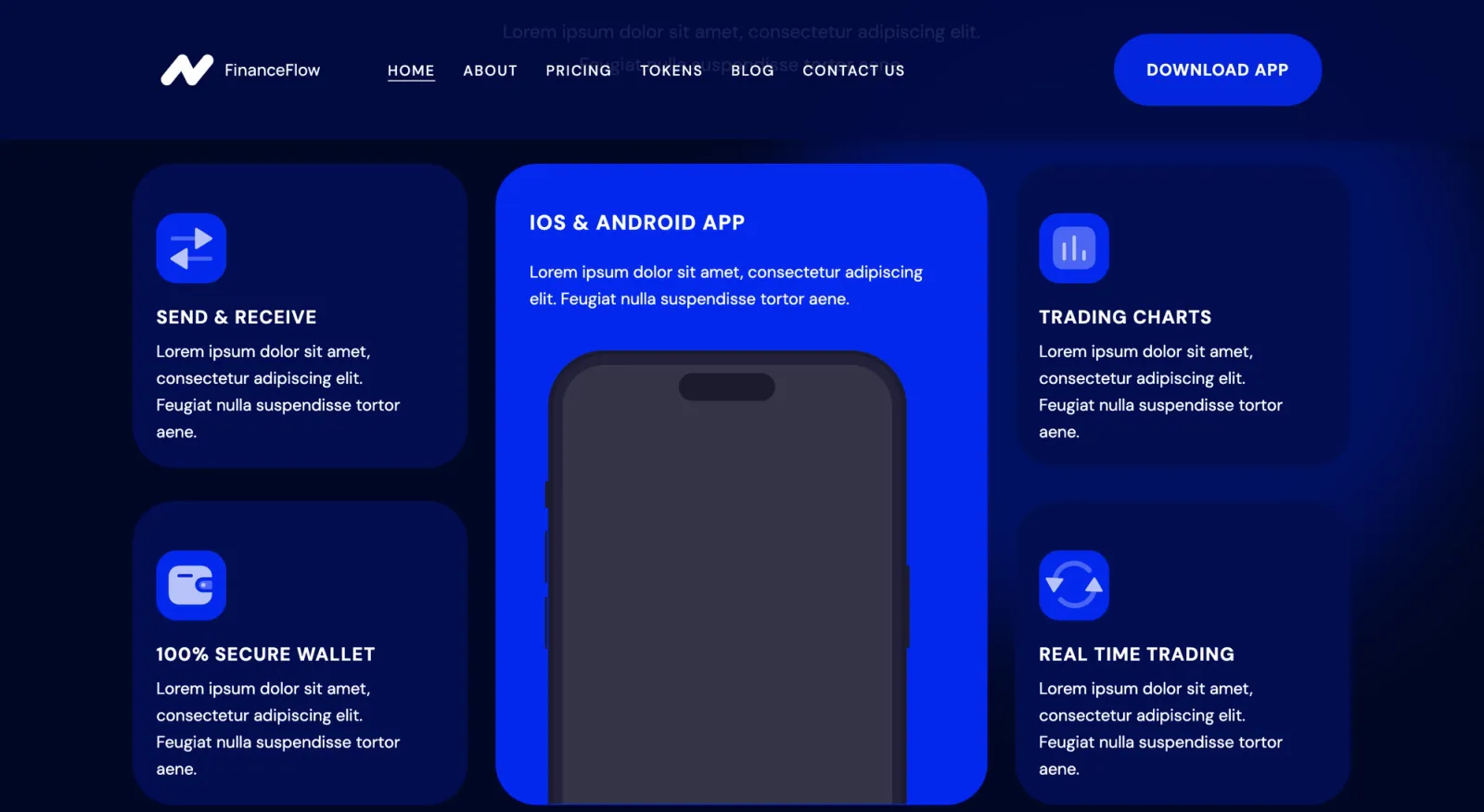 FinanceFlow - Plateforme de Trading Crypto screenshot 1