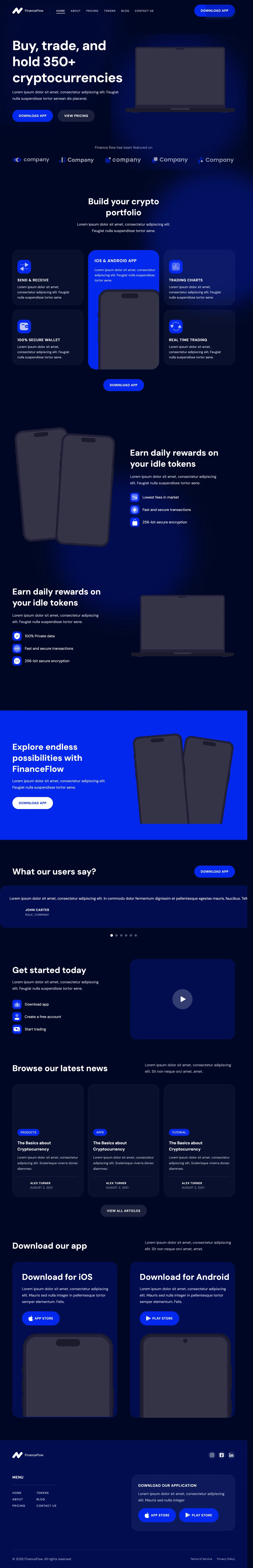 FinanceFlow - Plateforme de Trading Crypto Hero