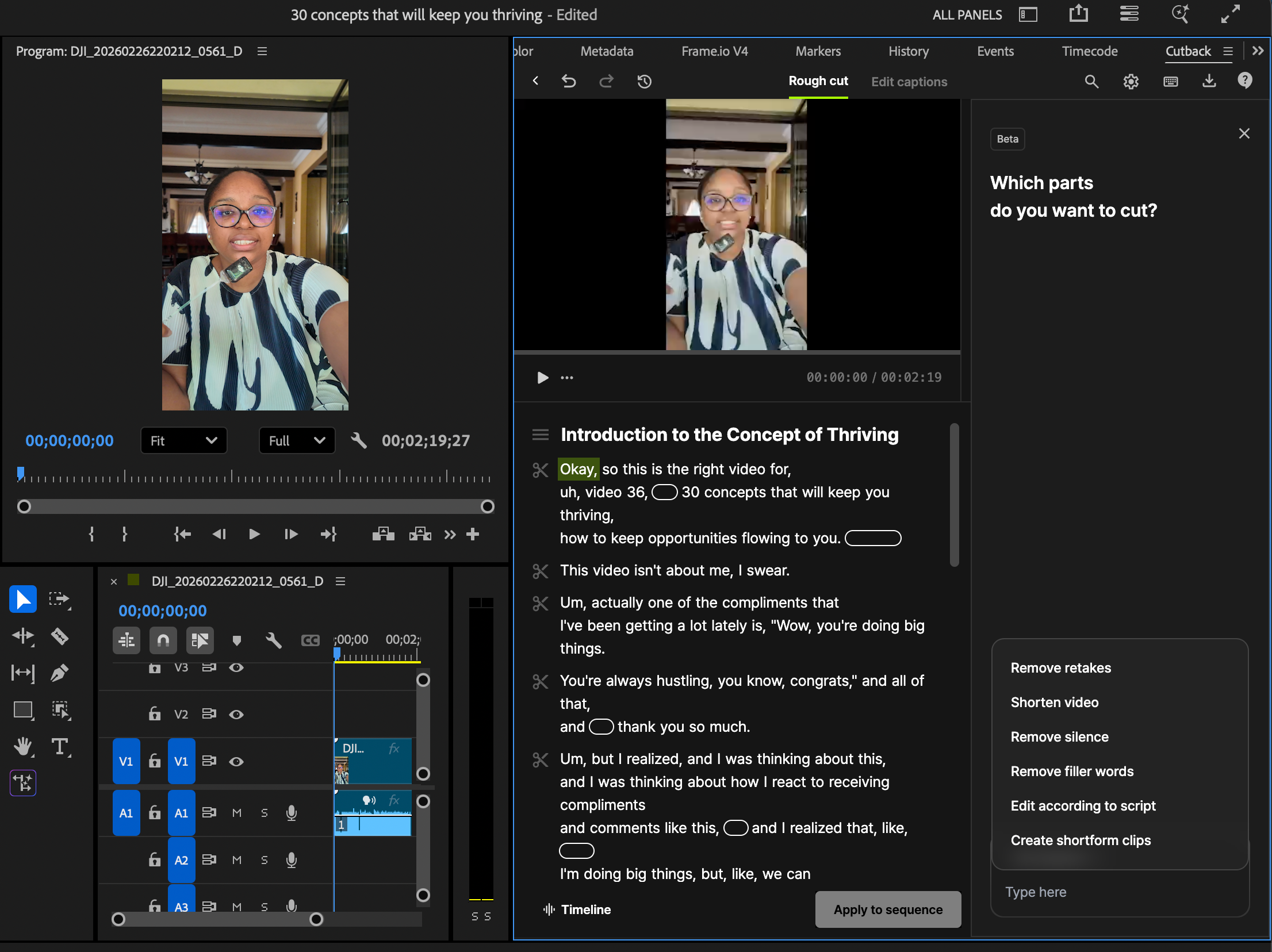content creation ai tools for video editing premiere assistant by cutback 