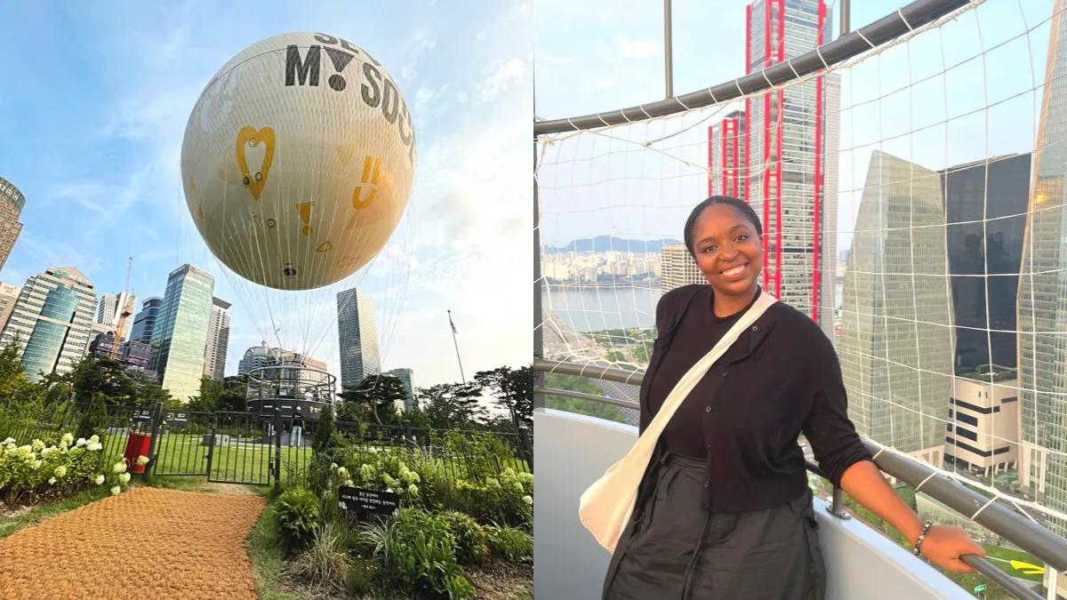 how to ride the seoul dal in seoul south korea blog cover image showcasing the helium gas balloon