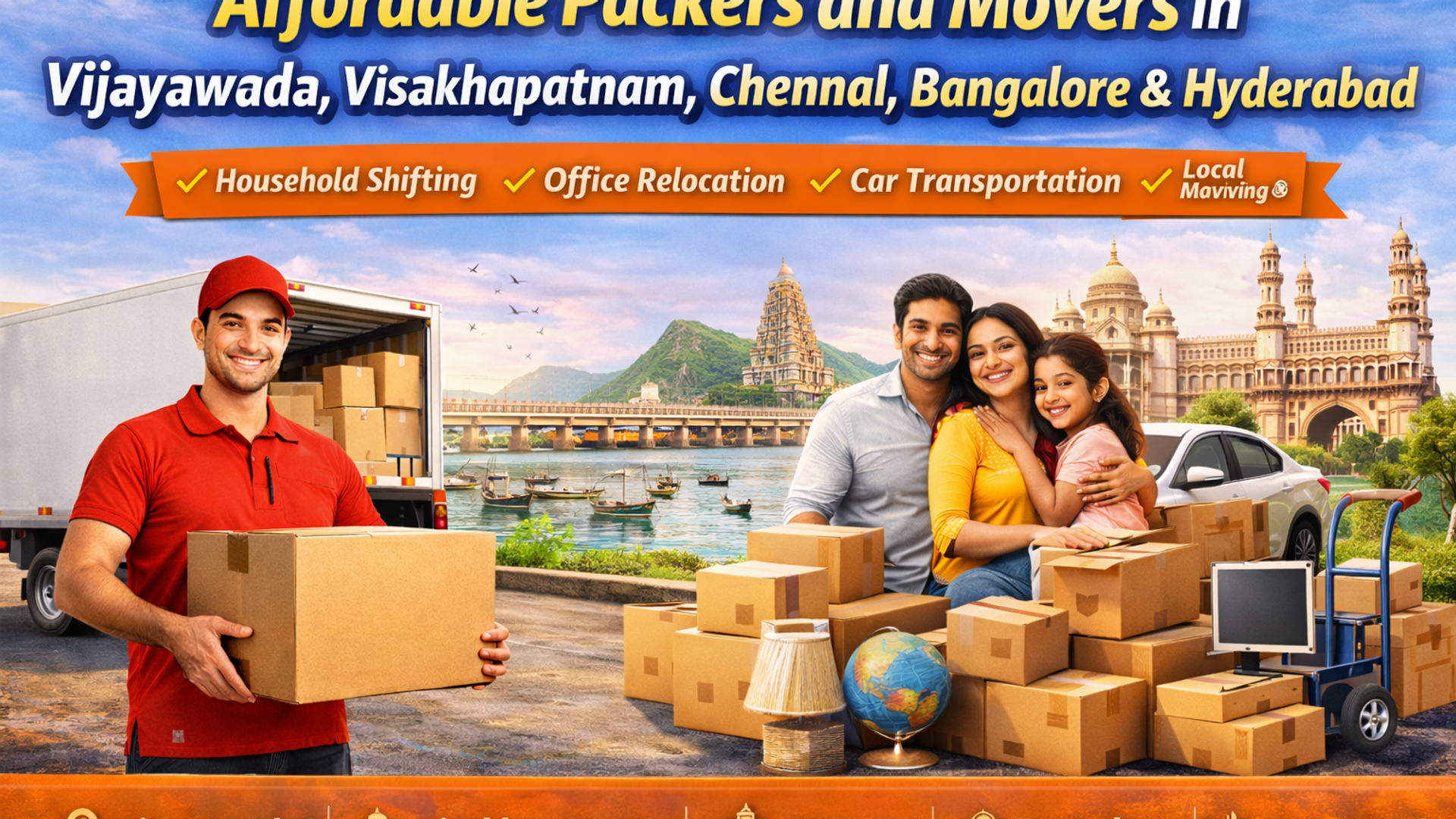Affordable Packers and Movers in Vijayawada, Visakhapatnam, Chennai, Bangalore & Hyderabad