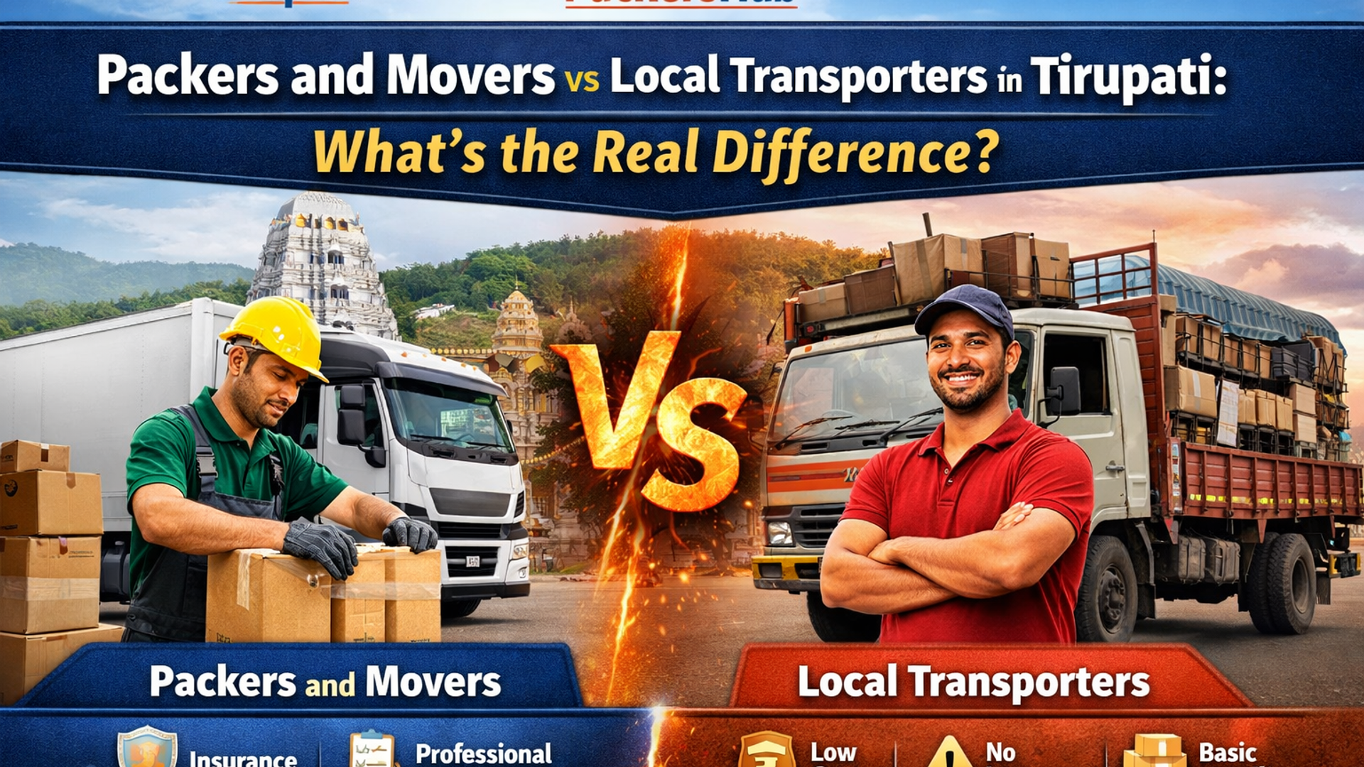 Packers and Movers vs Local Transporters in Tirupati: What’s the Real Difference?
