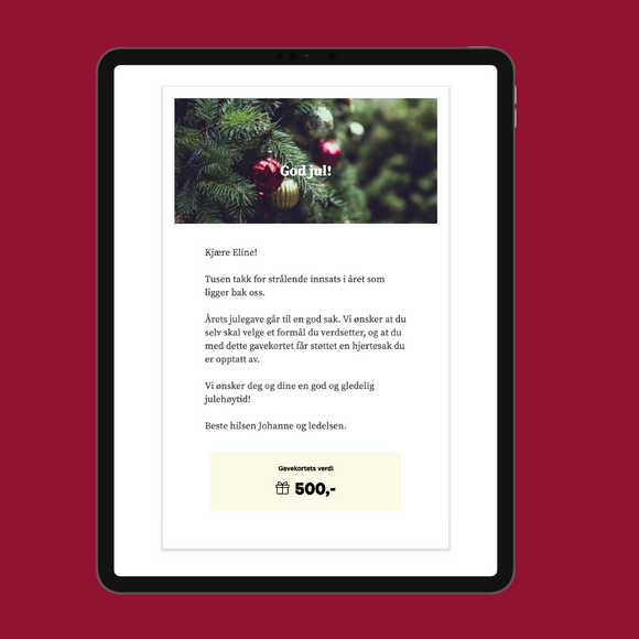 Les mer om gavekortet