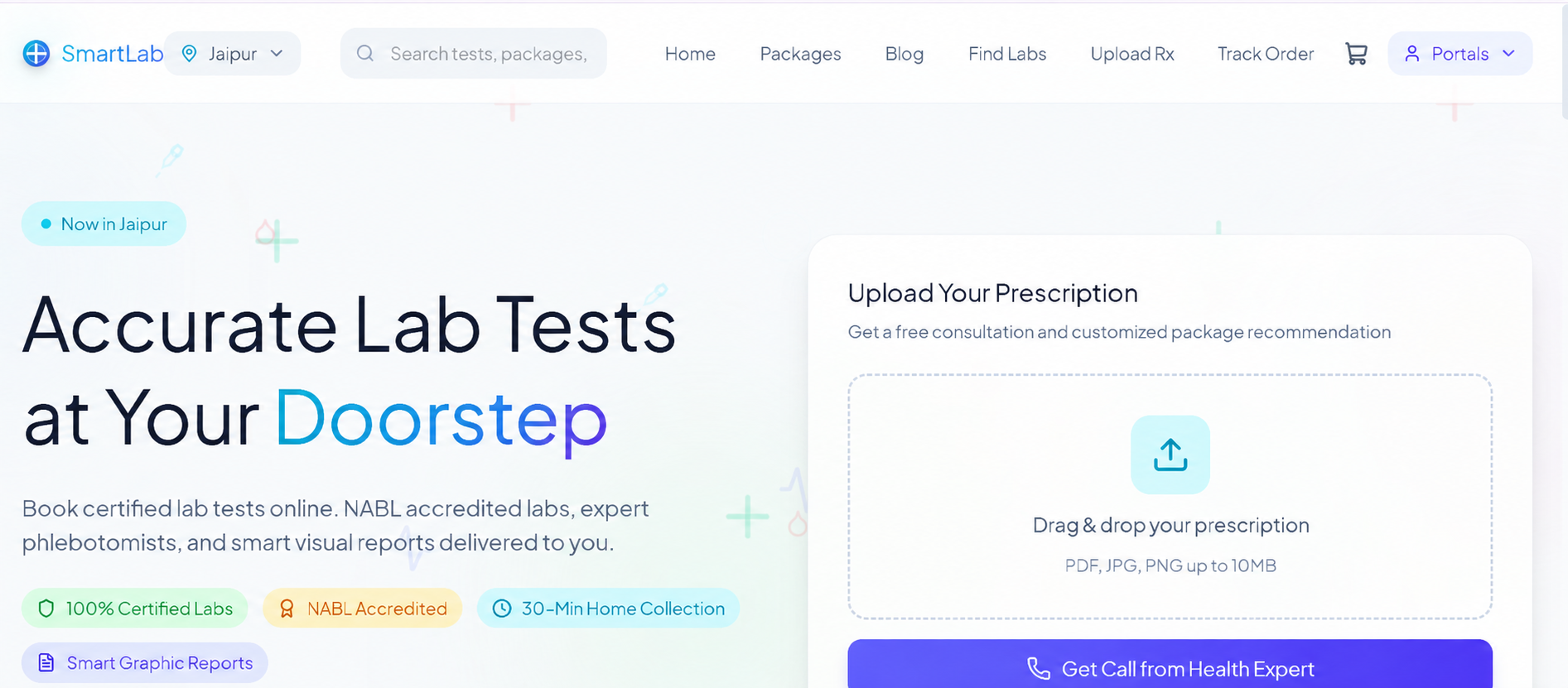 SmartLab - Patient Health Package Booking & Smart Report Portal preview