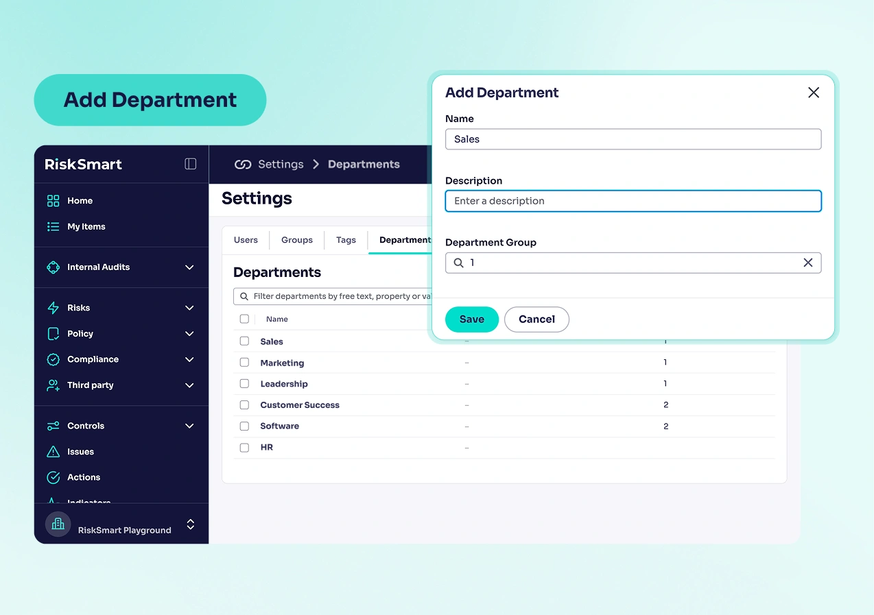 Add department platform feature
