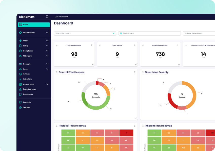 risksmart reporting dashboard