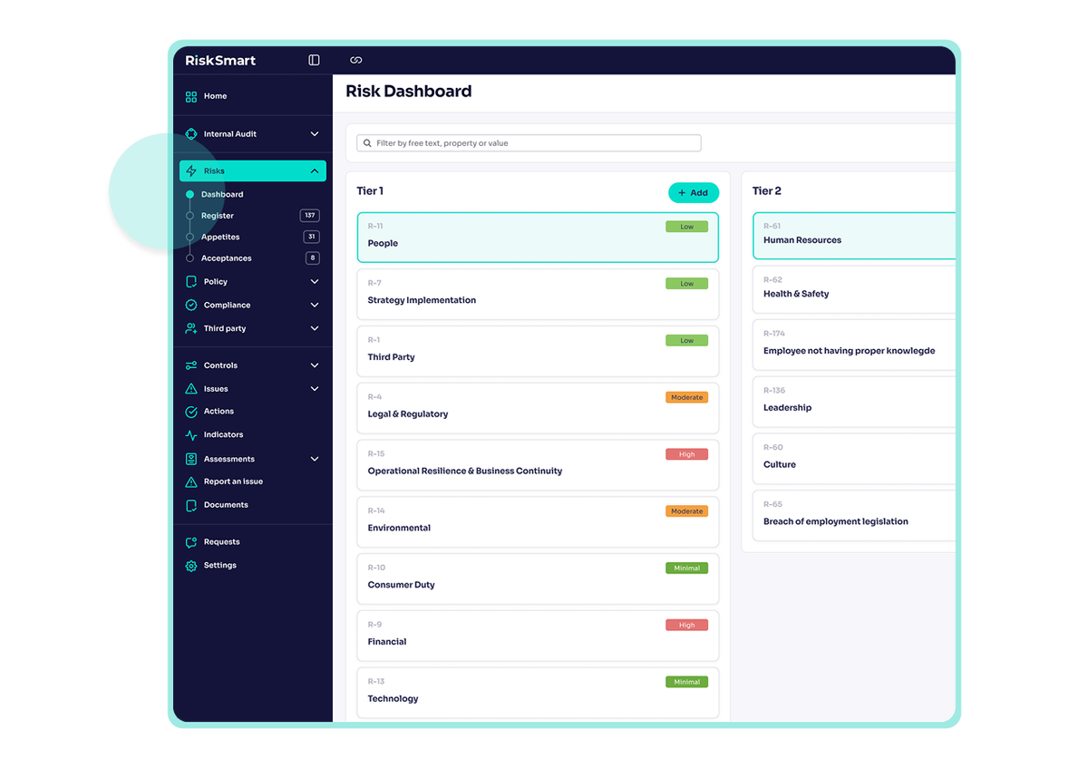 product image of RiskSmart's risk dashboard