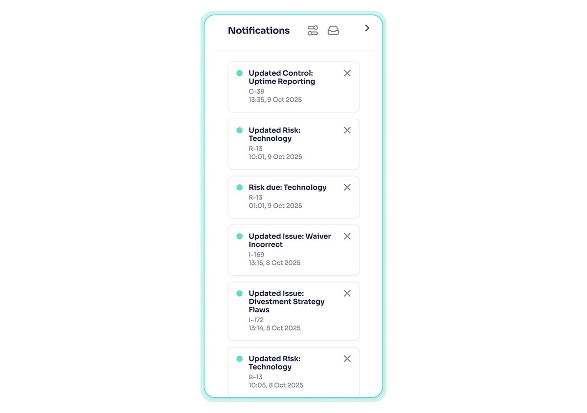 notifications within platform