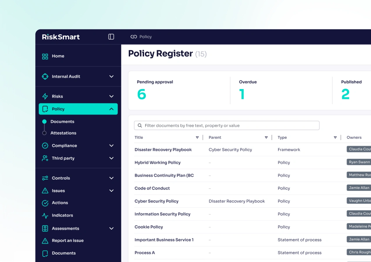 RiskSmart's G2 badges for customer support 