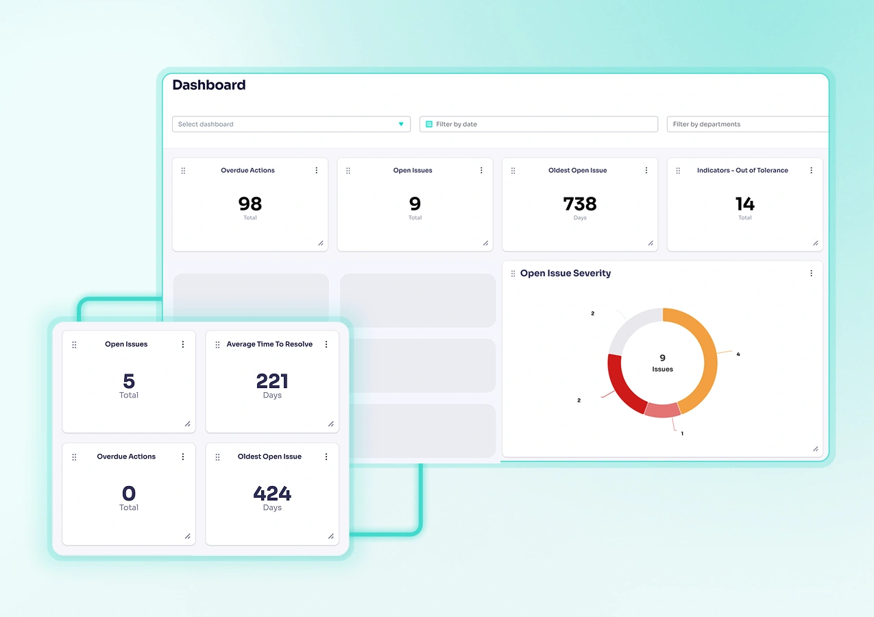 illustration RiskSmart reporting and widget dashboard