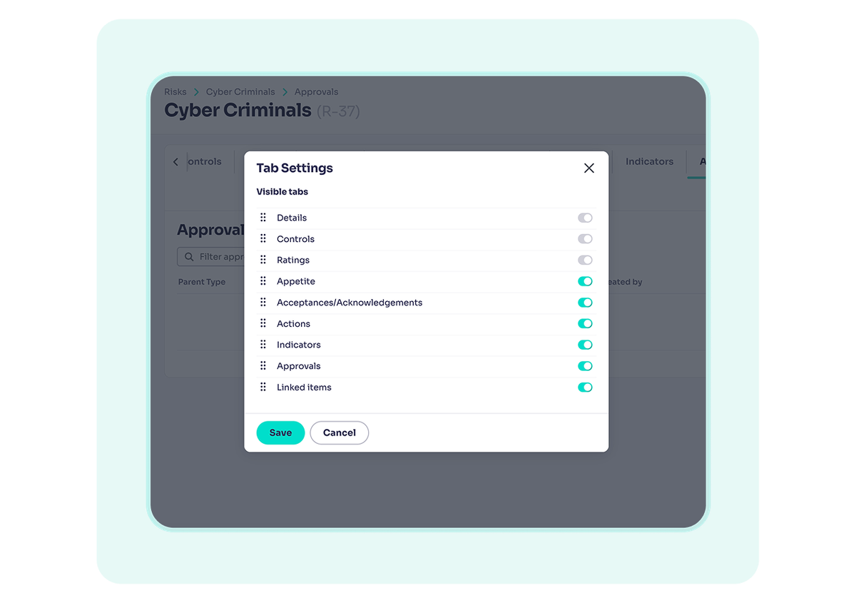 Edit tab settings of a form