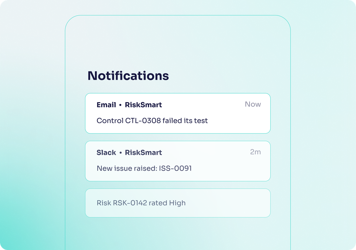 RiskSmart keeps you and your integrations updated