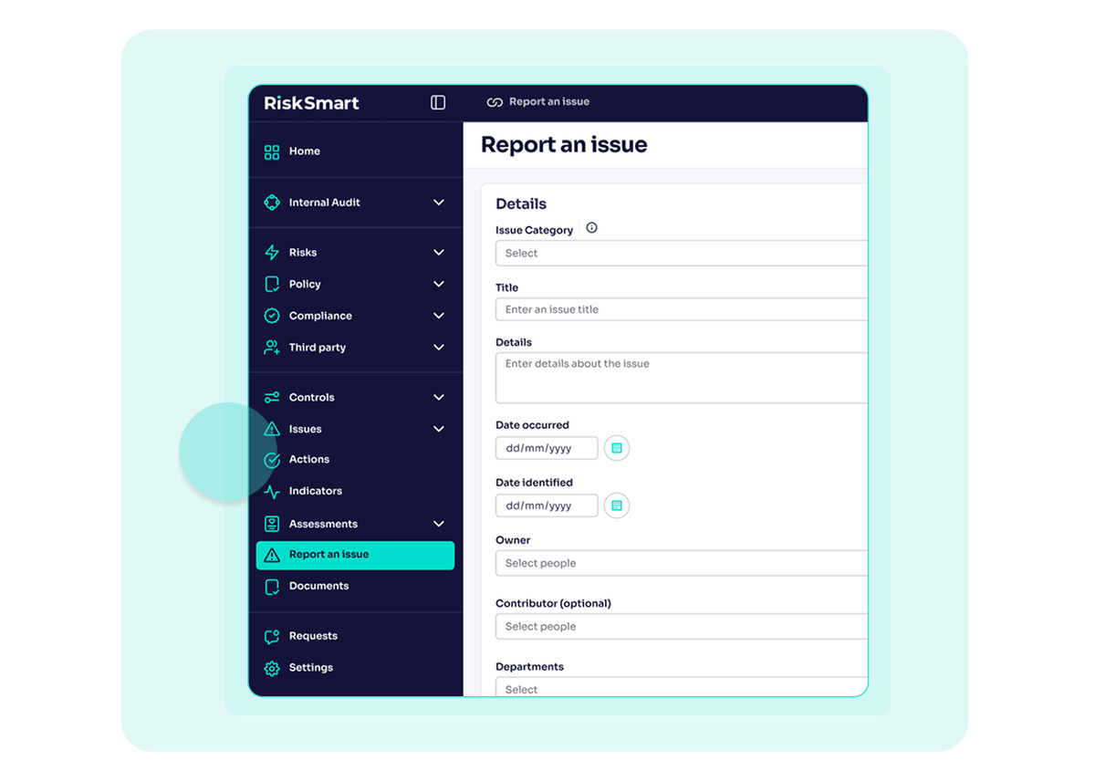 report an issue section