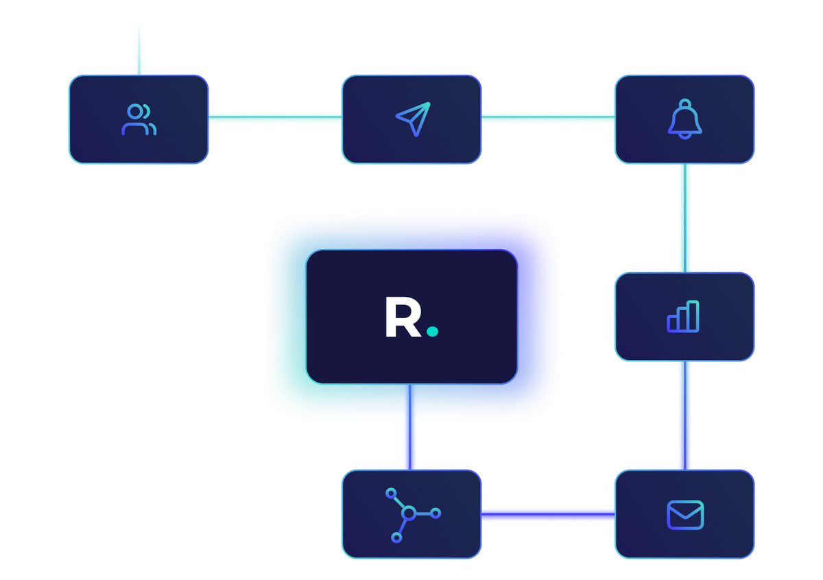 illustration of with user, email, notification icons