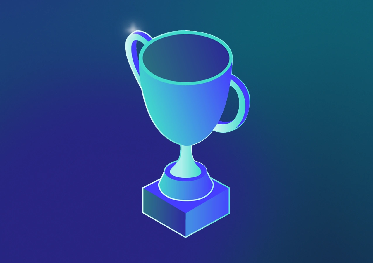 vector graphic showing trophy for succeed together company value