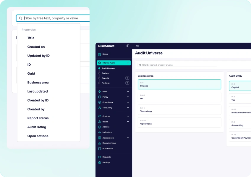 Audit Universe with filters feature