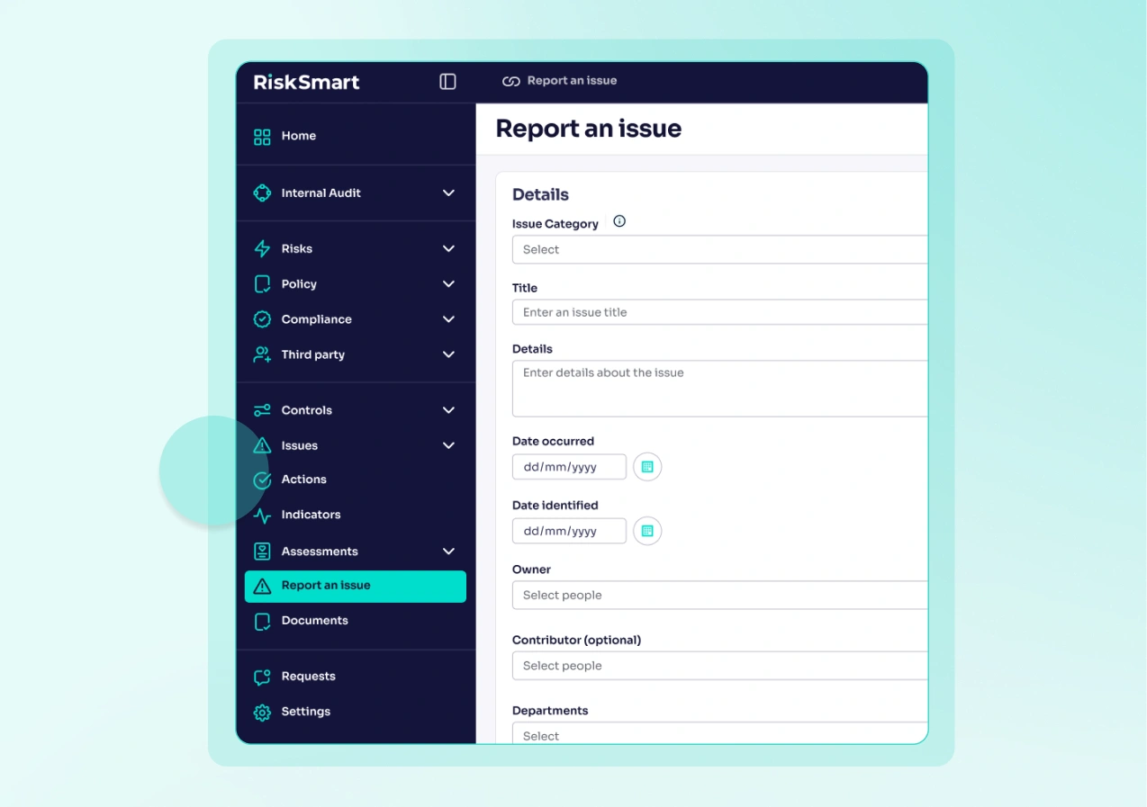 report an issue section of the platform