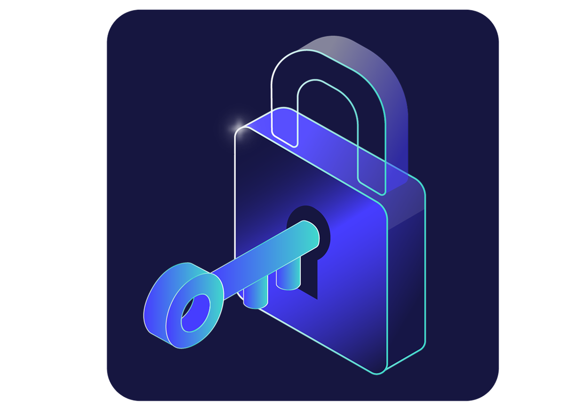 Padlock with a key in it