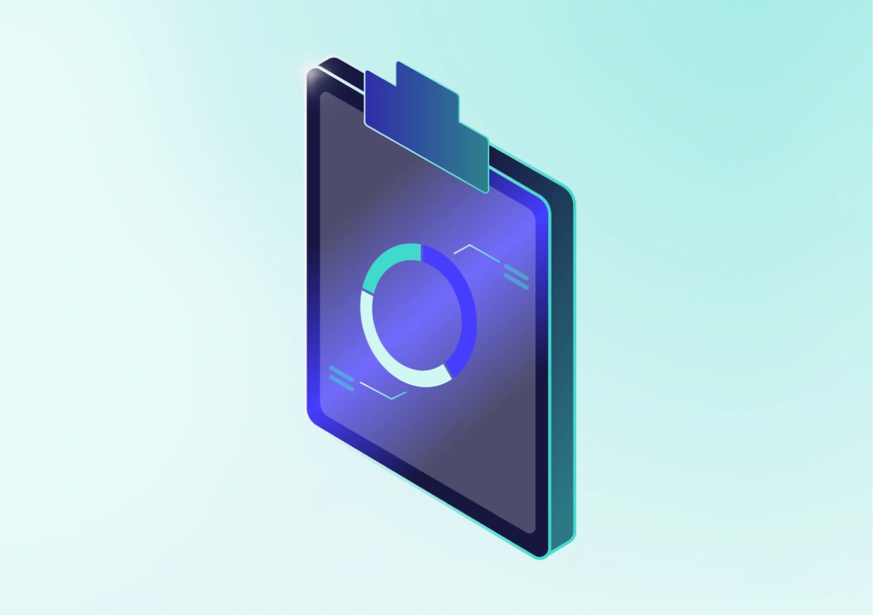 Clipboard with data on it