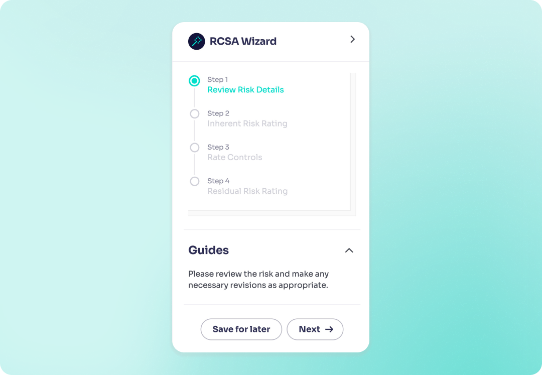 How do I simplify RCSAs with RiskSmart's RCSA Wizard?