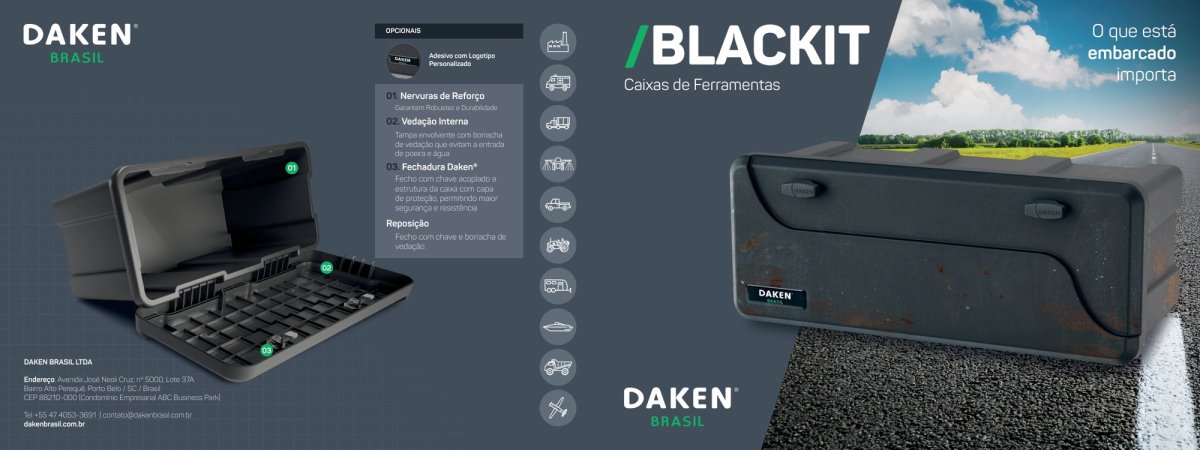 Lâmina da linha Blackit, caixas de ferramentas.