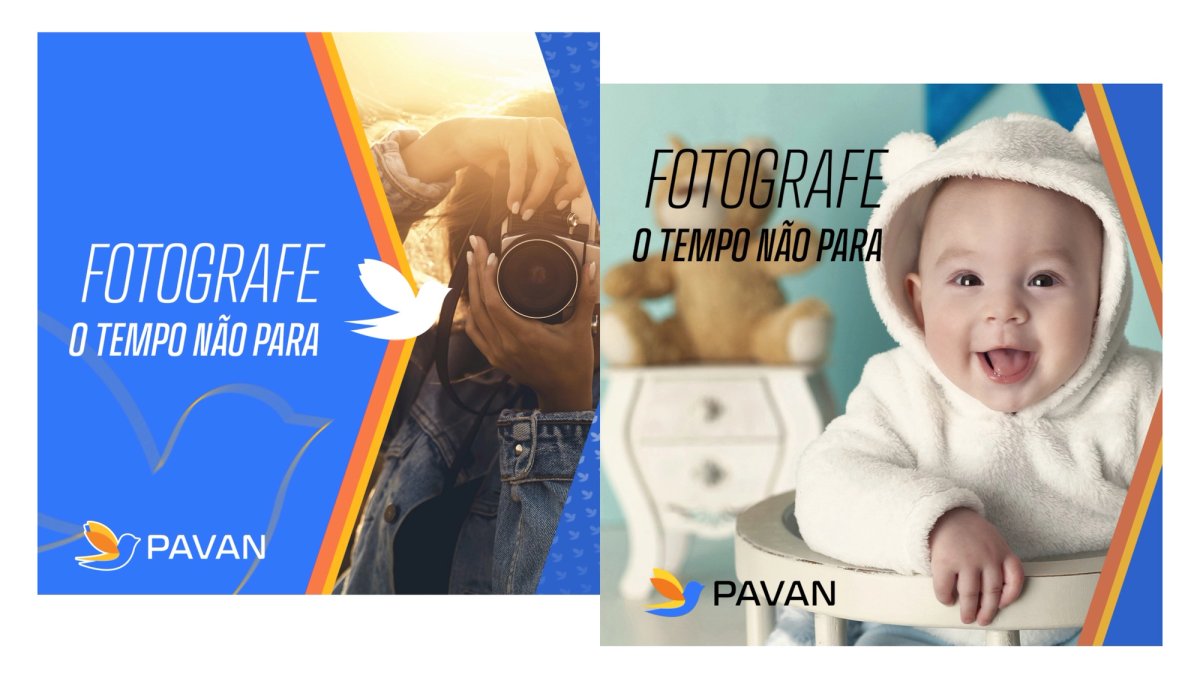 Anúncios da campanha Fotografe, com a assinatura O tempo não para.