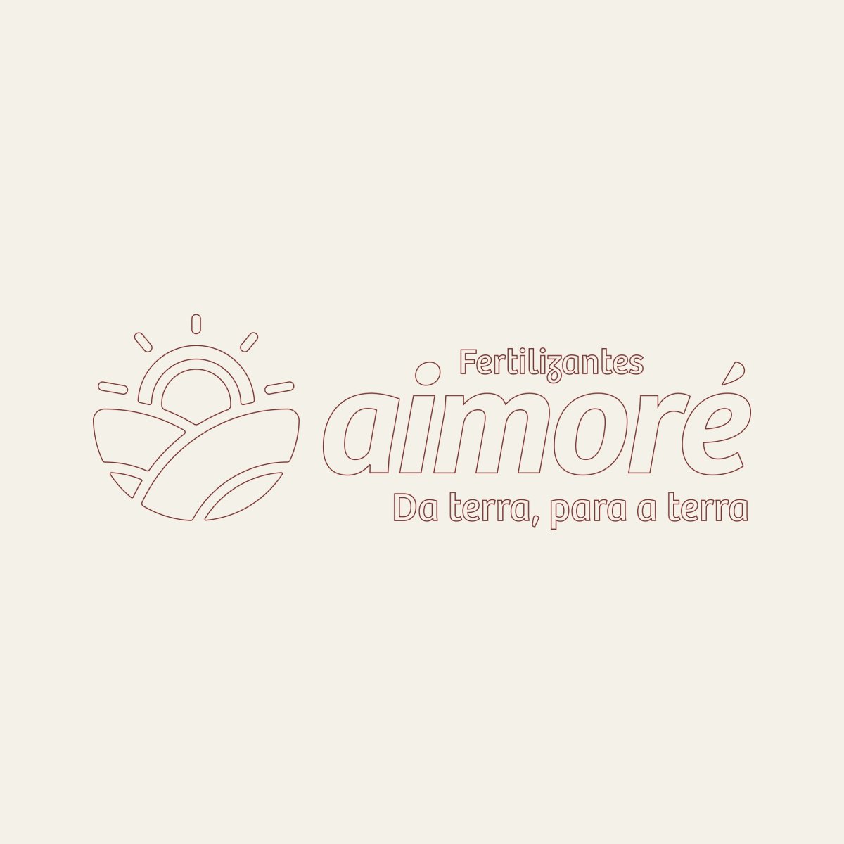 Construção da marca Aimoré em linhas sobre grade.