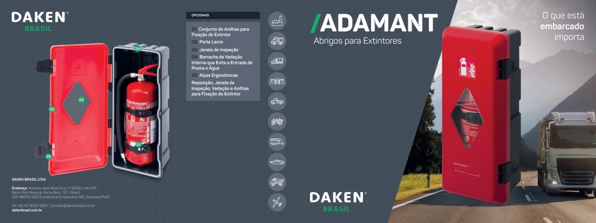 Lâmina da linha Adamant, abrigos para extintores.