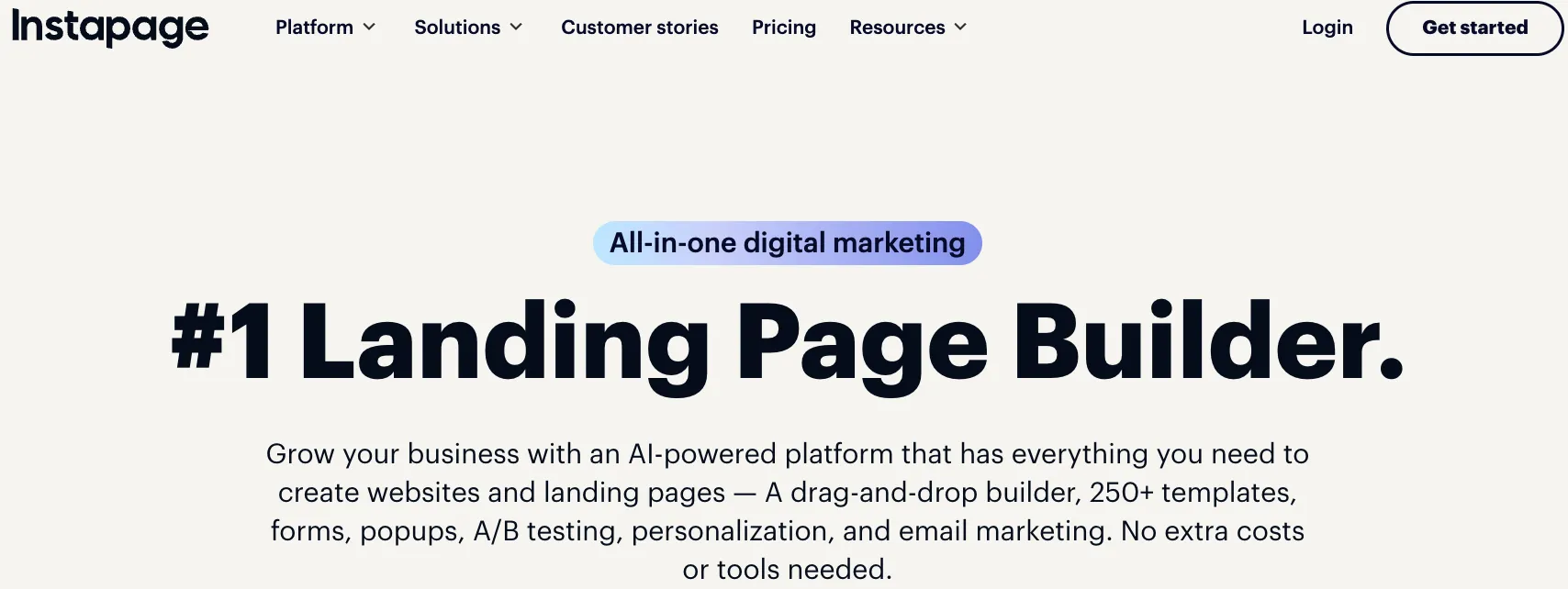 Instapage - top conversion optimization tool to built landing page