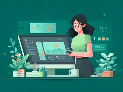 Illustration moderne et colorée d'un développeur utilisant Cogity pour créer des agents IA, avec un dashboard premium et des connecteurs intégrés, symbolisant l'accélération des projets d'automatisation.