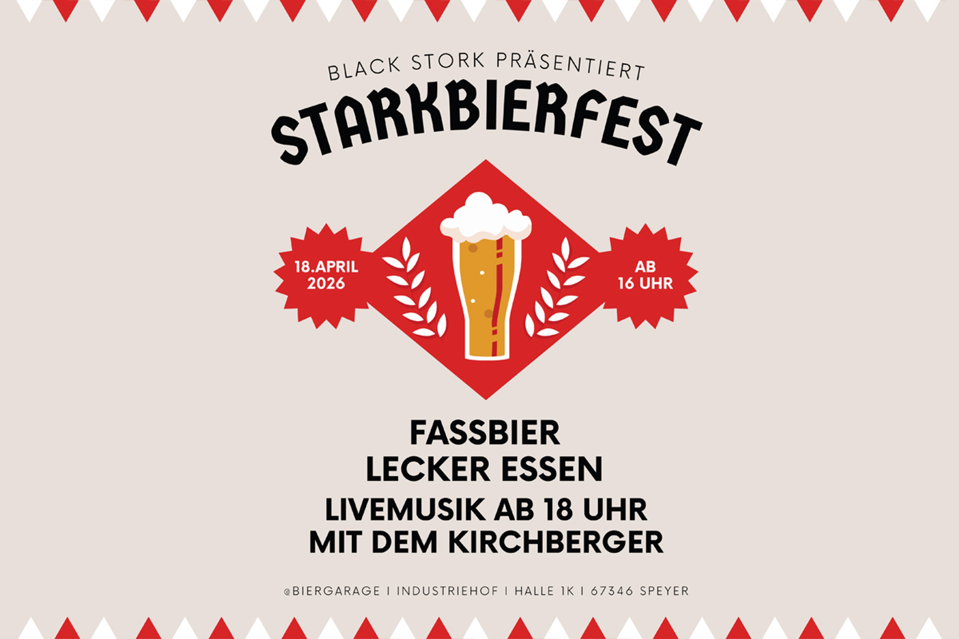 Starkbierfest in Black Storks Biergarage am 18. April