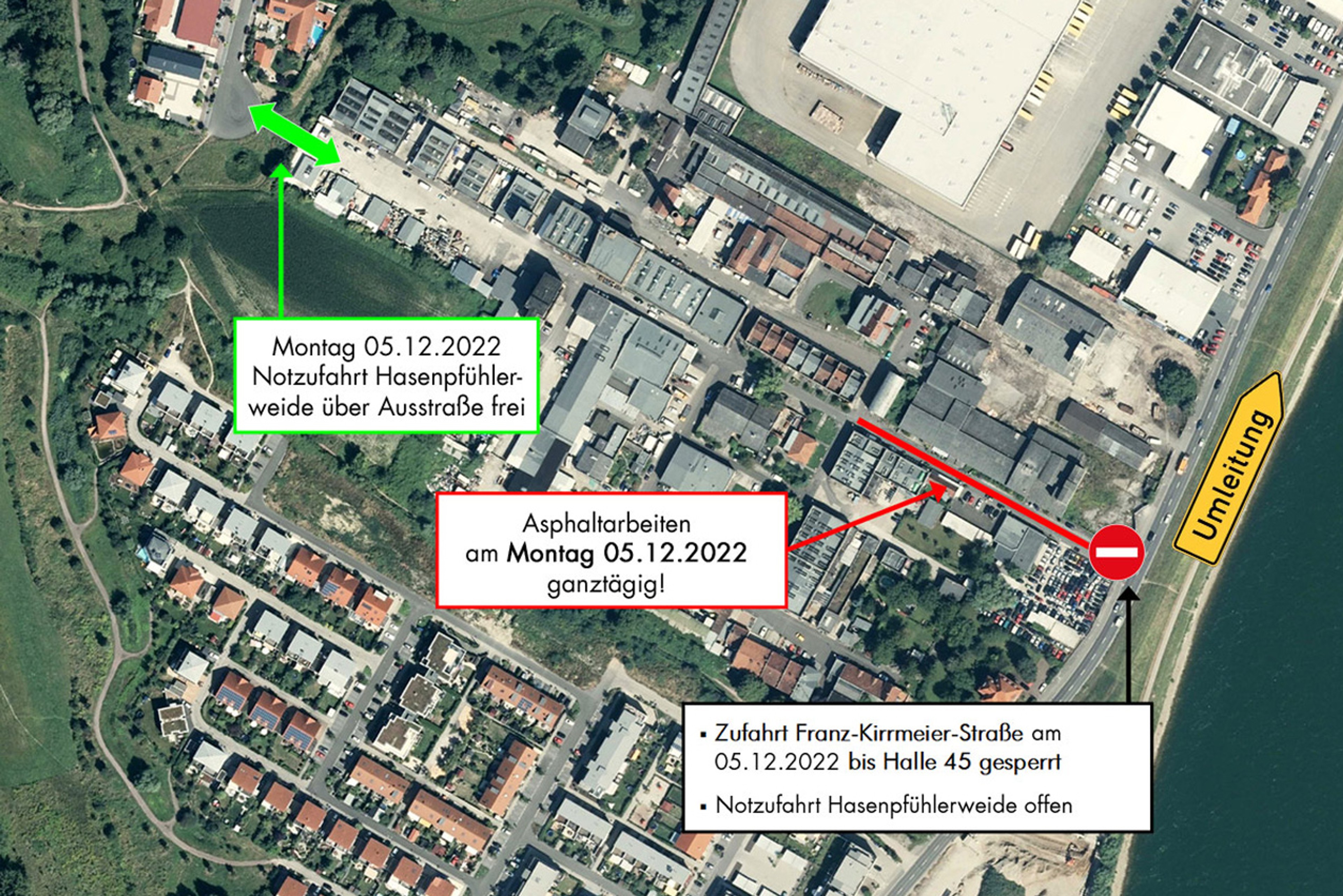 Asphaltarbeiten an der Hauptzufahrt ab Montag 05.12.2022, Bild 2