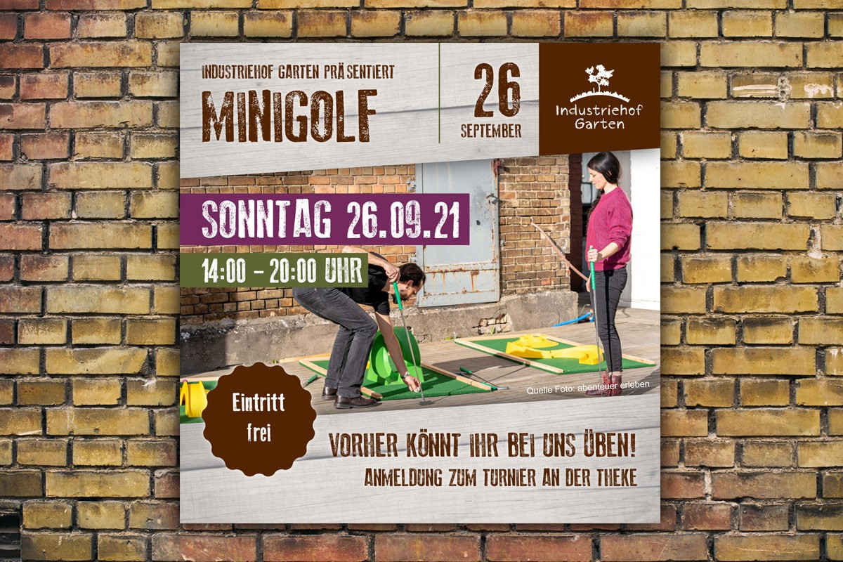 Minigolf Turnier im Industriehof Garten am 26.09.