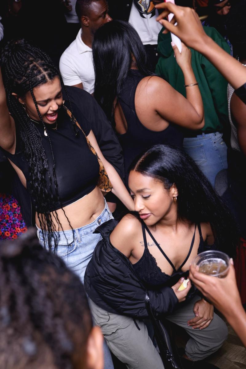 A guest dancing in the crowd