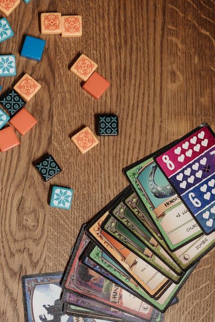 Colorful game pieces and cards spread out, ideal for exploring War Card Game Variations.