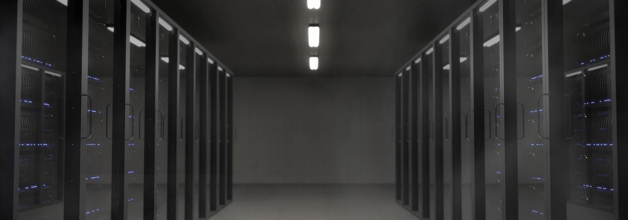 A sleek server rack filled with blinking lights and cables, showcasing the heart of a data center.