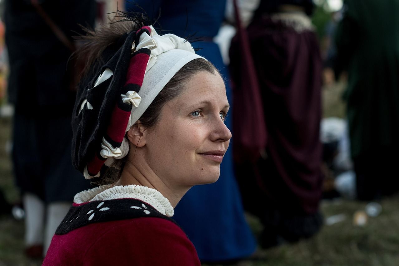 A woman in medieval attire, representing a character in live action roleplaying. Is Live Action Roleplaying for you? Let