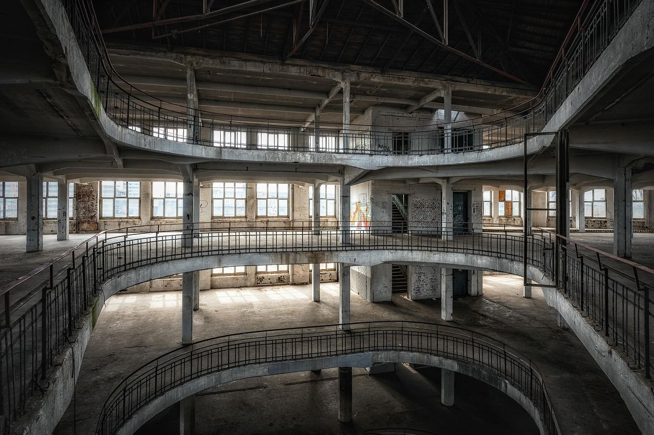 An abandoned multi-level building interior, perfect for urban exploration. Is Urban Exploration for you? Let's find out!